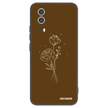 Picasee husă neagră din silicon pentru Vivo Y72 5G - Brown flowers
