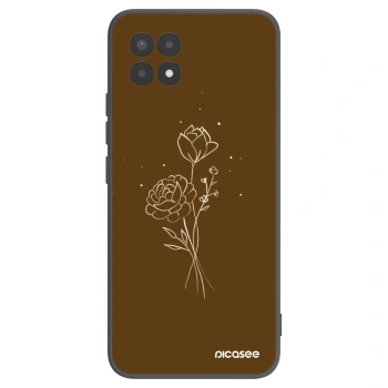 Picasee husă neagră din silicon pentru Realme 8i - Brown flowers