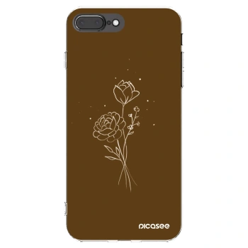 Picasee husă transparentă din silicon pentru Apple iPhone 7 Plus - Brown flowers
