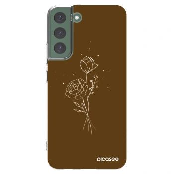 Picasee husă transparentă din silicon pentru Samsung Galaxy S22+ 5G - Brown flowers