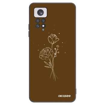 Picasee husă neagră din silicon pentru Xiaomi Redmi Note 11 - Brown flowers