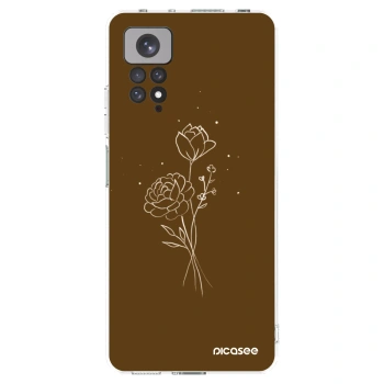 Picasee husă transparentă din silicon pentru Xiaomi Redmi Note 11 - Brown flowers