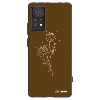 Picasee husă neagră din silicon pentru Xiaomi Redmi Note 11 Pro 5G - Brown flowers