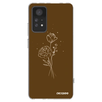 Picasee husă transparentă din silicon pentru Xiaomi Redmi Note 11 Pro 5G - Brown flowers
