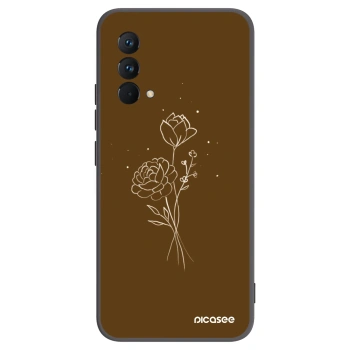 Picasee husă neagră din silicon pentru Realme GT Master Edition 5G - Brown flowers