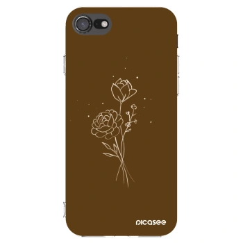 Picasee husă transparentă din silicon pentru Apple iPhone SE 2022 - Brown flowers