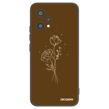 Picasee husă neagră din silicon pentru Realme 9 Pro 5G - Brown flowers