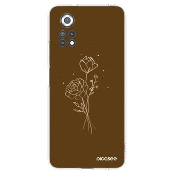 Picasee husă transparentă din silicon pentru Xiaomi Poco X4 Pro 5G - Brown flowers