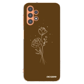 Picasee husă transparentă din silicon pentru Samsung Galaxy A13 4G A135 - Brown flowers