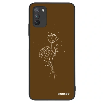 Husă pentru Xiaomi Poco M3 - Brown flowers