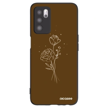 Picasee husă neagră din silicon pentru OPPO A16 - Brown flowers