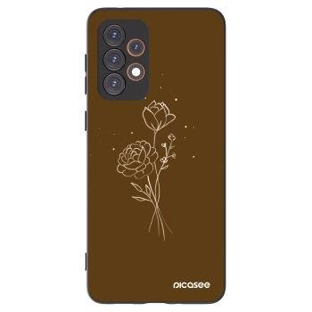 Picasee husă neagră din silicon pentru Samsung Galaxy A33 5G A336 - Brown flowers