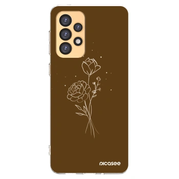 Picasee husă transparentă din silicon pentru Samsung Galaxy A33 5G A336 - Brown flowers