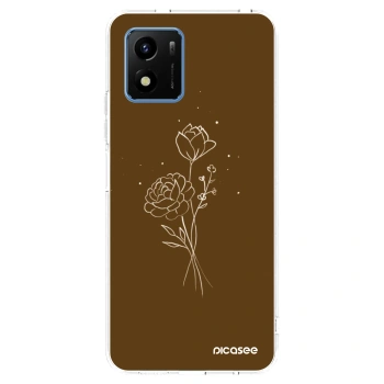 Picasee husă transparentă din silicon pentru Vivo Y01 - Brown flowers