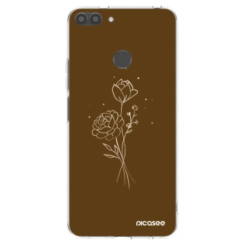 Picasee husă transparentă din silicon pentru Huawei P Smart - Brown flowers