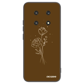 Picasee husă neagră din silicon pentru Honor Magic4 Lite 5G - Brown flowers