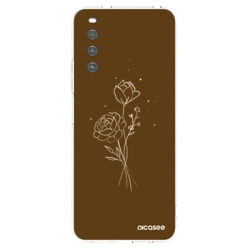 Picasee husă transparentă din silicon pentru Sony Xperia 10 IV 5G - Brown flowers