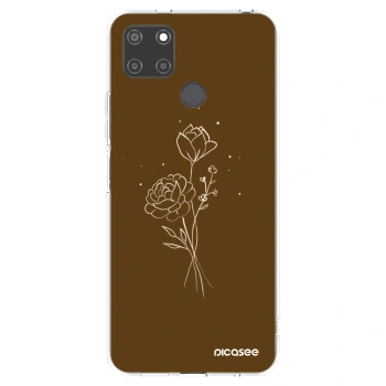 Picasee husă transparentă din silicon pentru Realme C21Y - Brown flowers