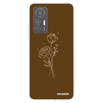 Picasee husă transparentă din silicon pentru Xiaomi 12 Lite - Brown flowers