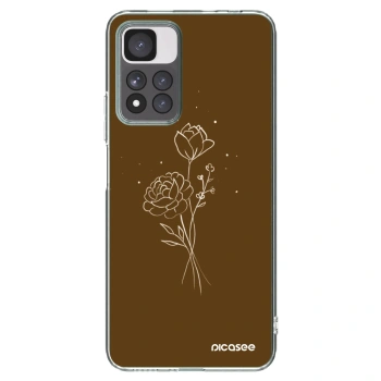 Picasee husă transparentă din silicon pentru Xiaomi Redmi Note 11 Pro+ 5G - Brown flowers