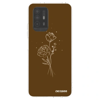Picasee husă transparentă din silicon pentru OPPO A94 5G - Brown flowers