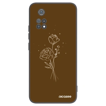 Picasee husă neagră din silicon pentru Xiaomi Poco M4 Pro - Brown flowers