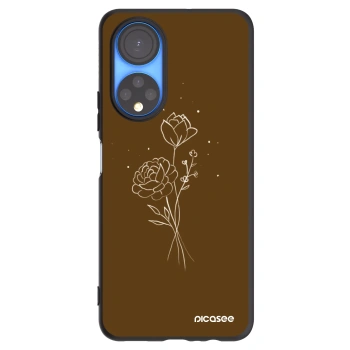 Picasee husă neagră din silicon pentru Honor X7 - Brown flowers