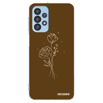 Picasee husă transparentă din silicon pentru Samsung Galaxy A23 A235F 4G - Brown flowers
