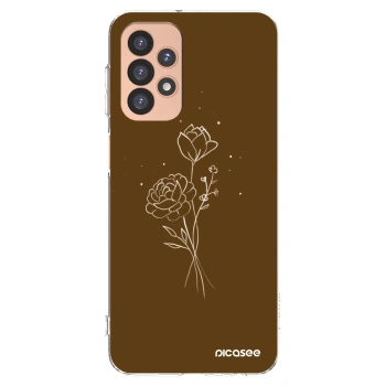 Picasee husă transparentă din silicon pentru Samsung Galaxy A23 A236B 5G - Brown flowers