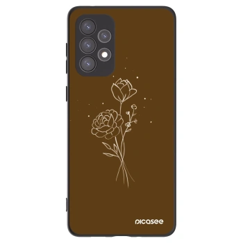 Picasee husă neagră din silicon pentru Samsung Galaxy A73 5G - Brown flowers