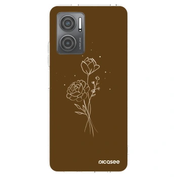 Picasee husă transparentă din silicon pentru Xiaomi Redmi 10 5G - Brown flowers