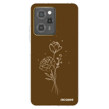 Picasee husă neagră din silicon pentru Xiaomi Poco X5 Pro - Brown flowers