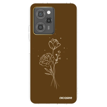 Picasee husă transparentă din silicon pentru Xiaomi Poco X5 Pro - Brown flowers