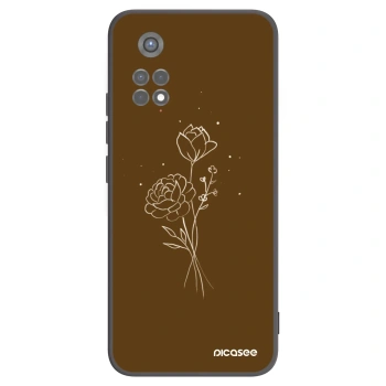 Picasee husă neagră din silicon pentru Xiaomi Redmi Note 11S 5G - Brown flowers