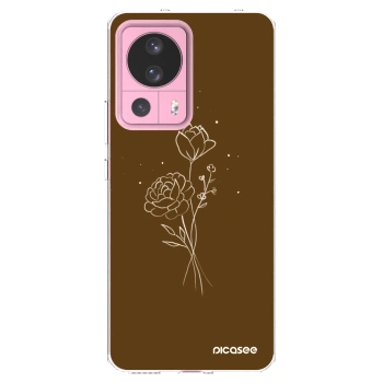 Picasee husă transparentă din silicon pentru Xiaomi 13 Lite - Brown flowers