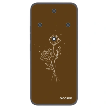 Picasee husă neagră din silicon pentru Honor Magic5 Lite 5G - Brown flowers