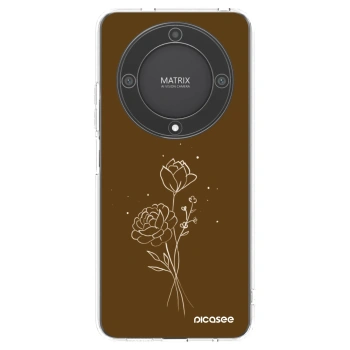 Picasee husă transparentă din silicon pentru Honor Magic5 Lite 5G - Brown flowers