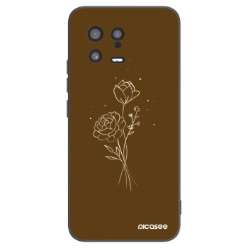 Picasee husă neagră din silicon pentru Xiaomi 13 - Brown flowers