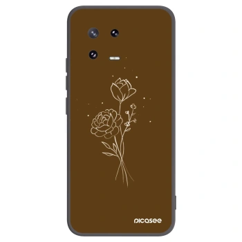 Picasee husă neagră din silicon pentru Xiaomi 13 Pro - Brown flowers