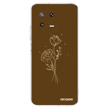 Picasee husă transparentă din silicon pentru Xiaomi 13 Pro - Brown flowers