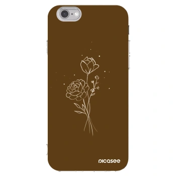 Picasee husă transparentă din silicon pentru Apple iPhone 6/6S - Brown flowers
