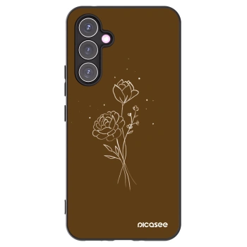 Picasee husă neagră din silicon pentru Samsung Galaxy A54 5G A546B - Brown flowers