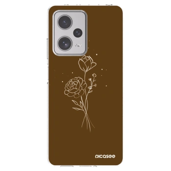 Picasee husă transparentă din silicon pentru Xiaomi Redmi Note 12 Pro+ 5G - Brown flowers