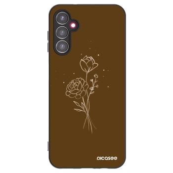 Picasee husă neagră din silicon pentru Samsung Galaxy A14 5G A146P - Brown flowers