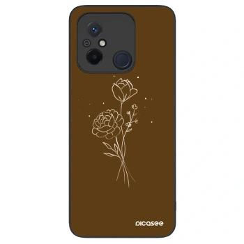 Husă pentru Xiaomi Redmi 12C - Brown flowers