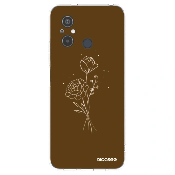 Picasee husă transparentă din silicon pentru Xiaomi Redmi 12C - Brown flowers