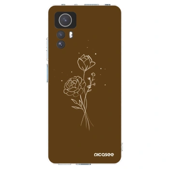 Picasee husă transparentă din silicon pentru Xiaomi Redmi Note 12S - Brown flowers