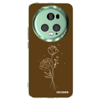 Picasee husă transparentă din silicon pentru Honor Magic5 Pro - Brown flowers