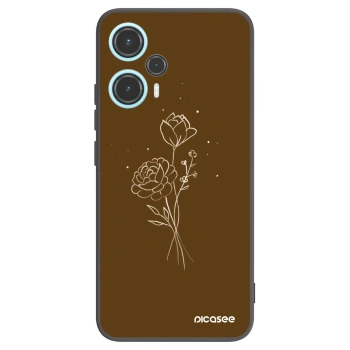Picasee husă neagră din silicon pentru Xiaomi Poco F5 - Brown flowers