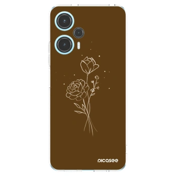 Picasee husă transparentă din silicon pentru Xiaomi Poco F5 - Brown flowers